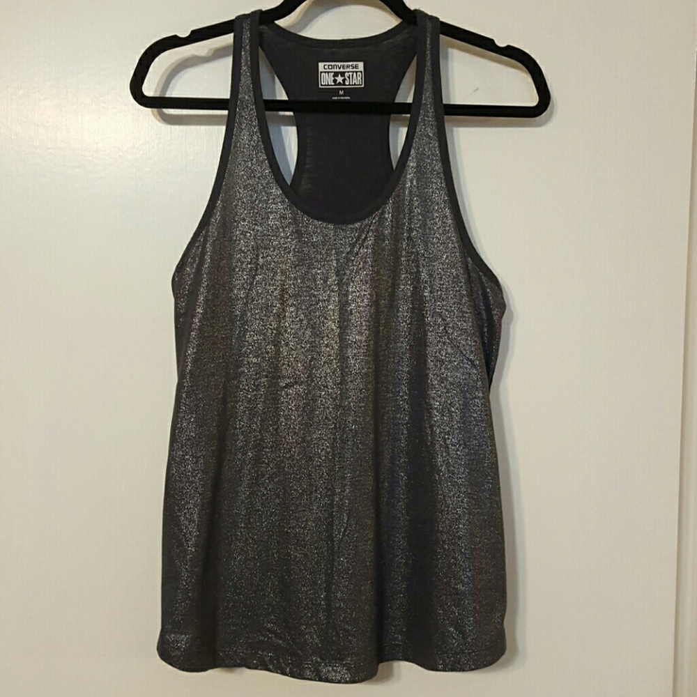 Converse Metallic Silver Tank Sz M